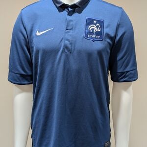 Nike Men's Navy France FFF Polo Shirt